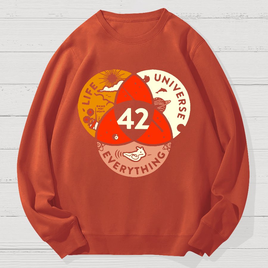 42 The Answer To Life The Universe And Everything Geek Cotton Sweatshirt