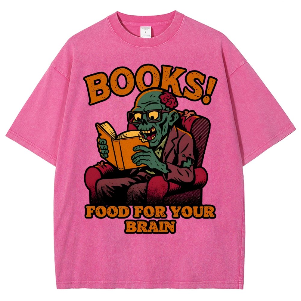 Books! Food For Your Brain Vintage Distressed T-shirt