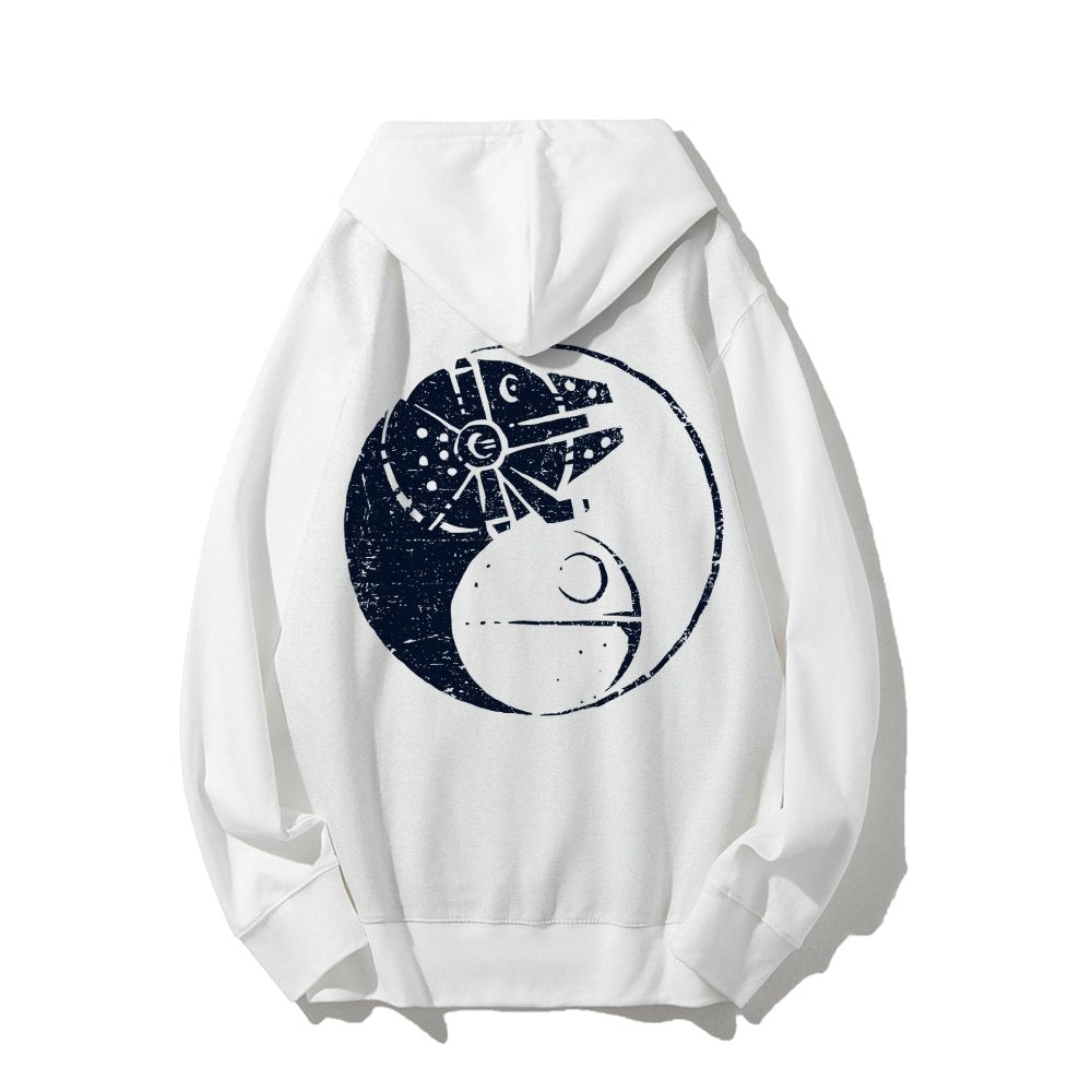 Balancing The Power Geek Printed Back Unisex Cotton Hoodie