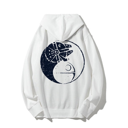 Balancing The Power Geek Printed Back Unisex Cotton Hoodie