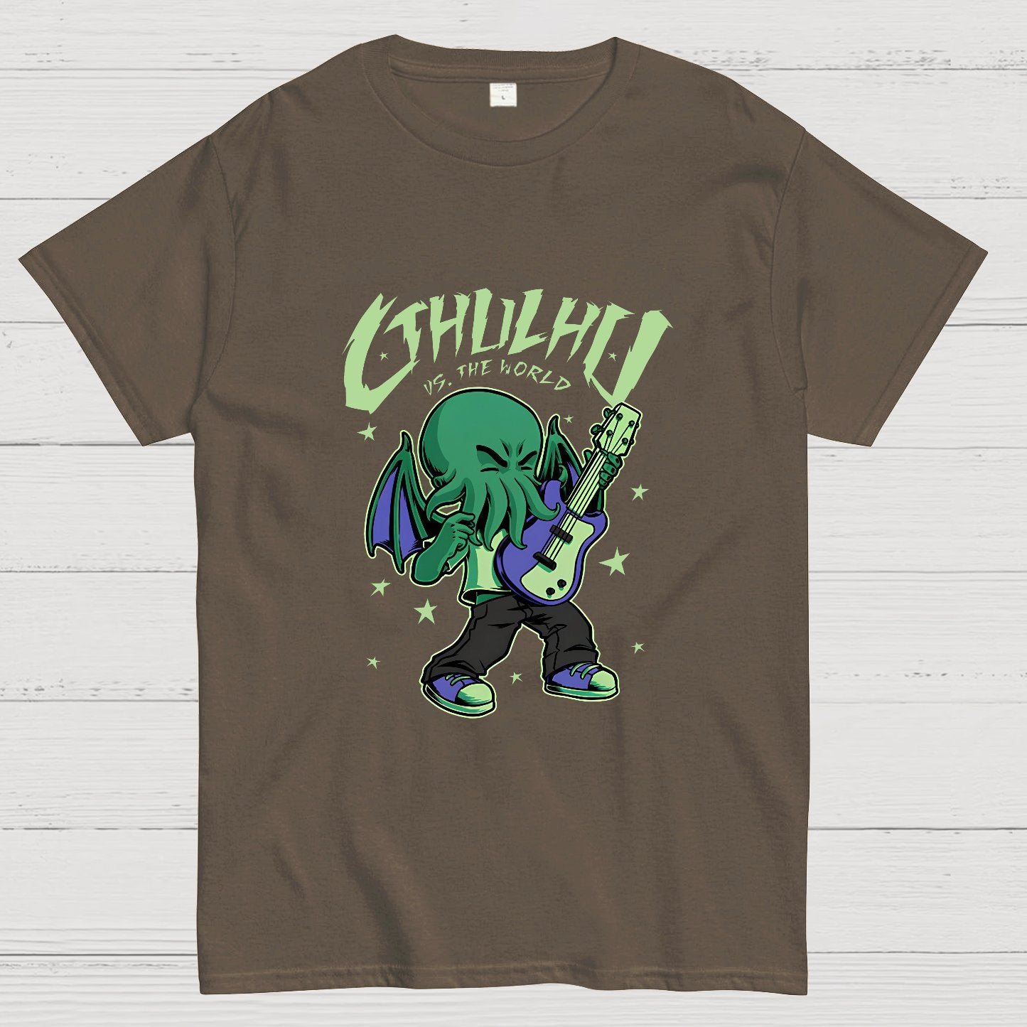 Cthulhu Playing Guitar Geek T-Shirt