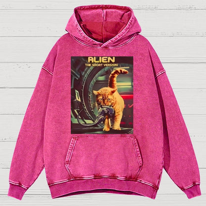 Mystery Cat Heavy Vintage Distressed Hoodie