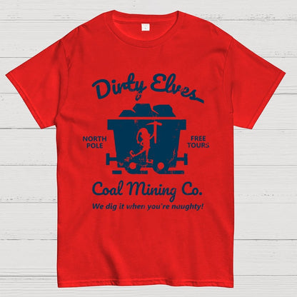 Dirty Elves Coal Mining Company Christmas Humor Geek T-Shirt