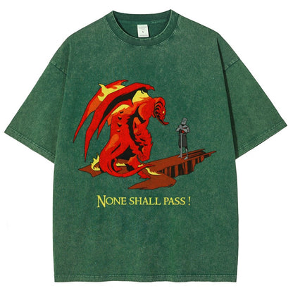 None Shall Pass Vintage Distressed T-shirt
