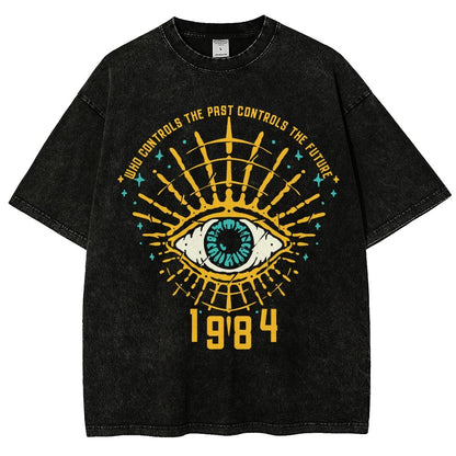 1984 George Orwell Control The Future Vintage Distressed T-shirt