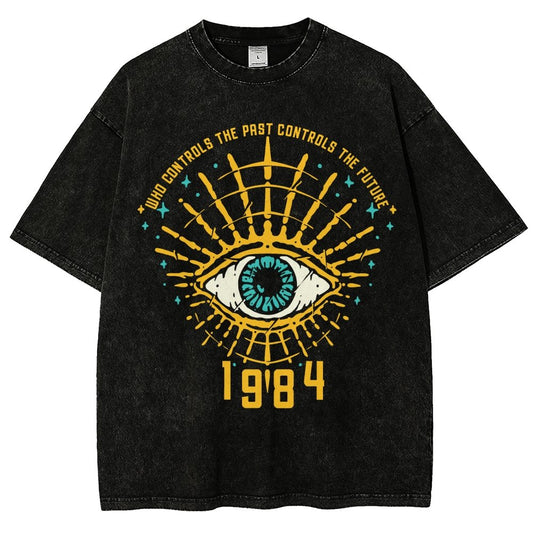 1984 George Orwell Control The Future Vintage Distressed T-shirt