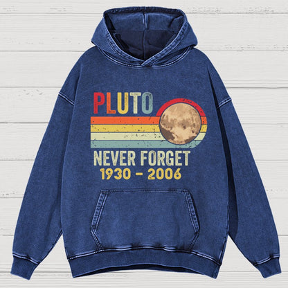 Pluto Never Forget - Funny Science Vintage Distressed Hoodie