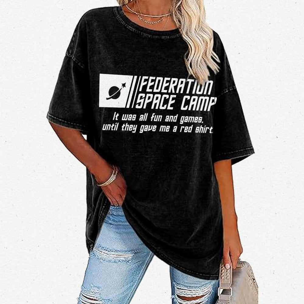Galactic Space Camp Vintage Distressed T-shirt