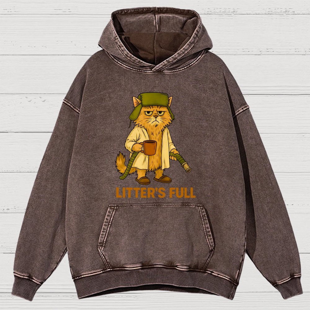 Litter’s Full Cat Vintage Distressed Hoodie