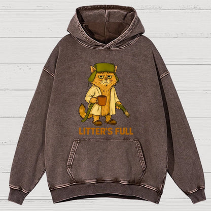 Litter’s Full Cat Vintage Distressed Hoodie