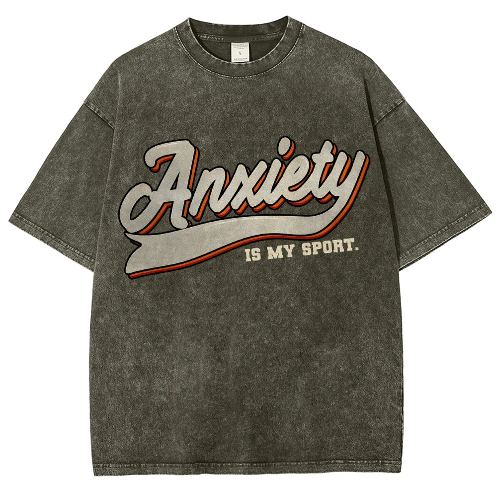 Anxiety Is My Sport Vintage Distressed T-shirt