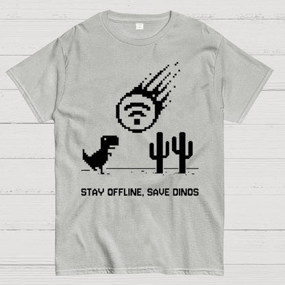 Stay Offline, Save dinos Geek T-Shirt