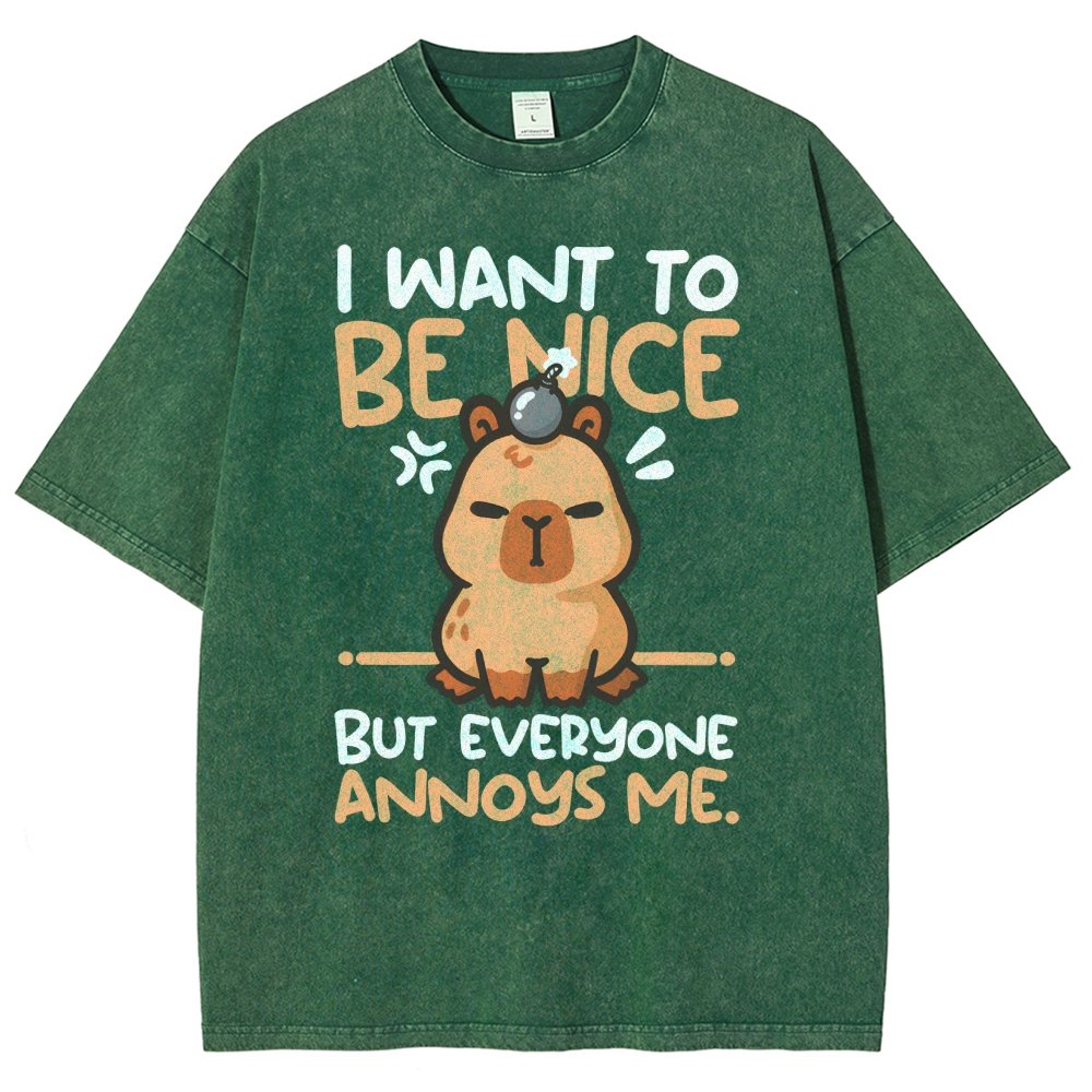 Capy Wants To Be Nice Vintage Distressed T-shirt