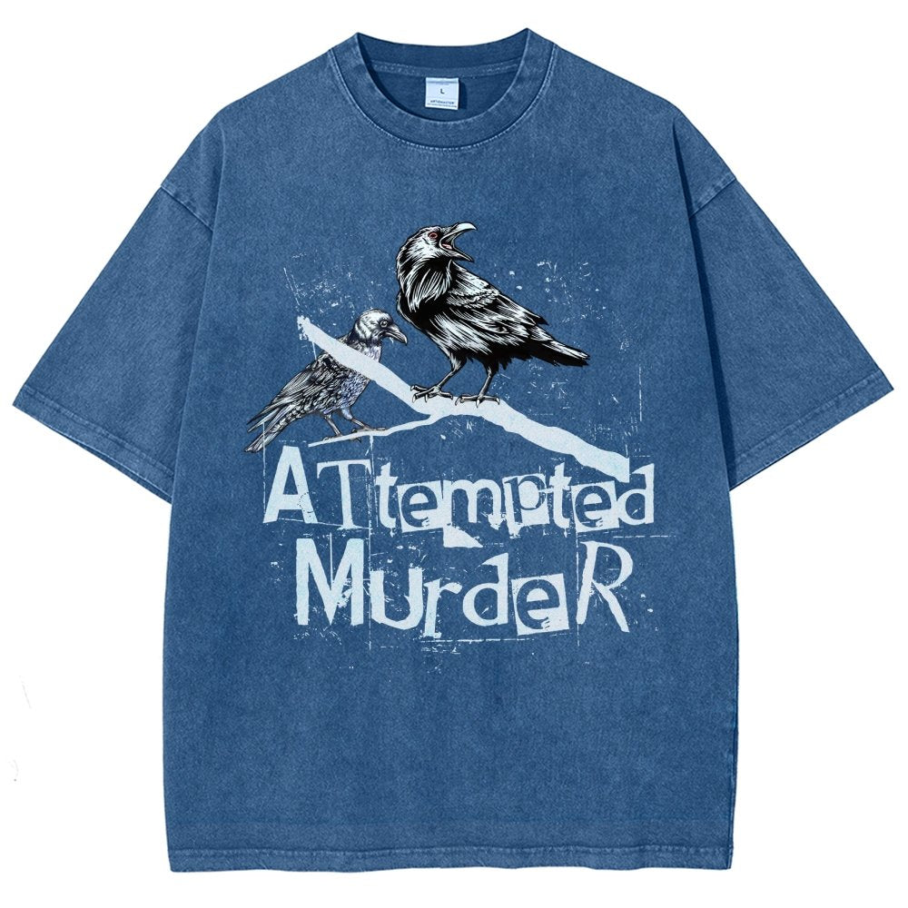 Attempted Murder Crows Vintage Distressed T-shirt
