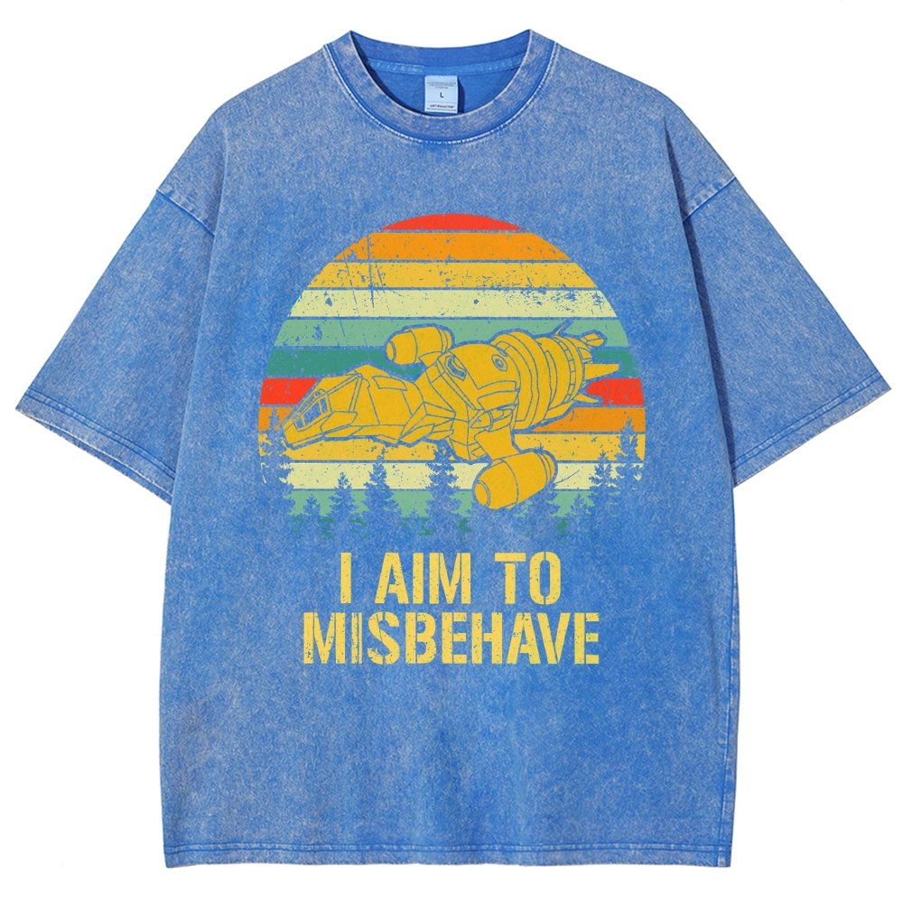 I Aim To Misbehave Vintage Distressed T-shirt