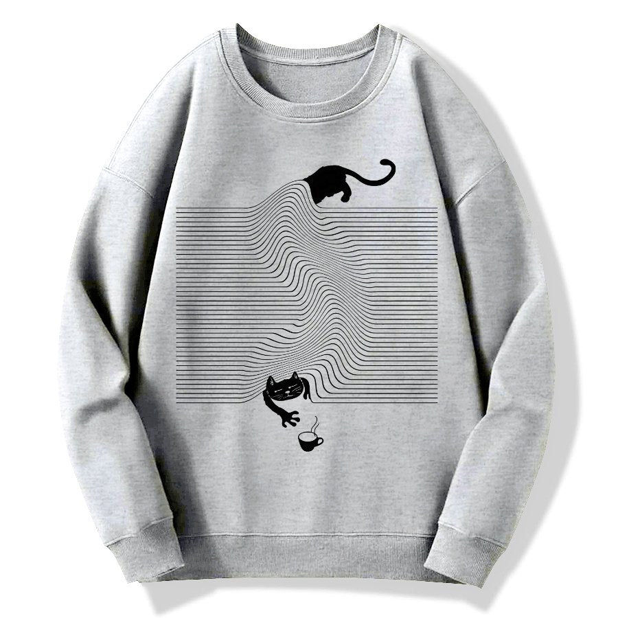 Funny Cat Geek Cotton Sweatshirt