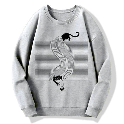 Funny Cat Geek Cotton Sweatshirt