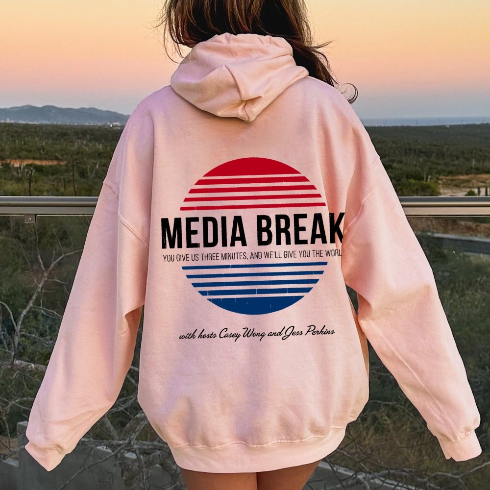 Media Break Printed Back Unisex Cotton Hoodie