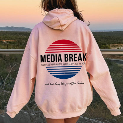 Media Break Printed Back Unisex Cotton Hoodie