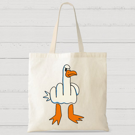 Rude Seagull Design Funny Casual Classic Canvas Bag