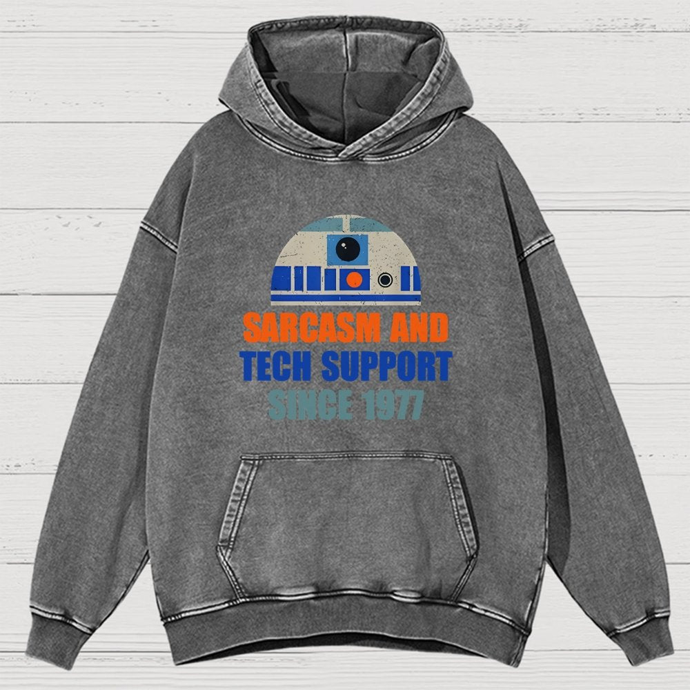 Providing Sarcasm and Tech Support Since 1977 Vintage Distressed Hoodie