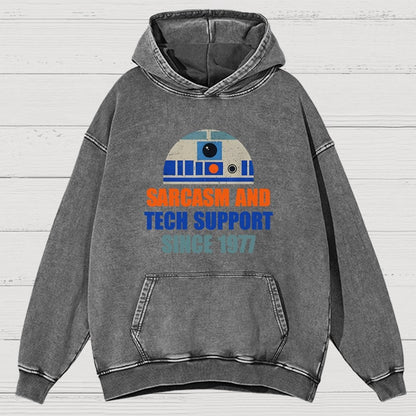 Providing Sarcasm and Tech Support Since 1977 Vintage Distressed Hoodie