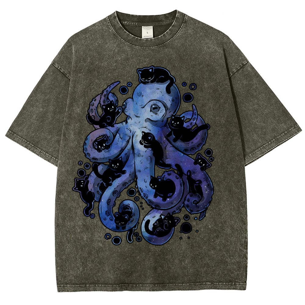 Octopurr Vintage Distressed T-shirt