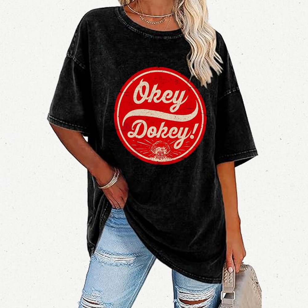 Okey Dokey - The Last Drink Vintage Distressed T-shirt