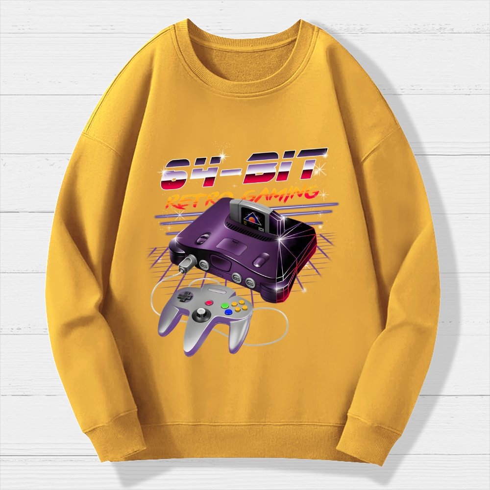'64-Bit Retro Gaming Geek Cotton Sweatshirt