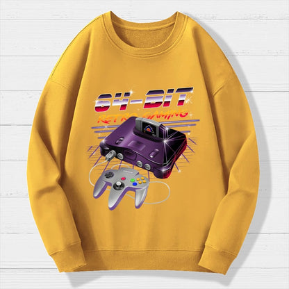 '64-Bit Retro Gaming Geek Cotton Sweatshirt