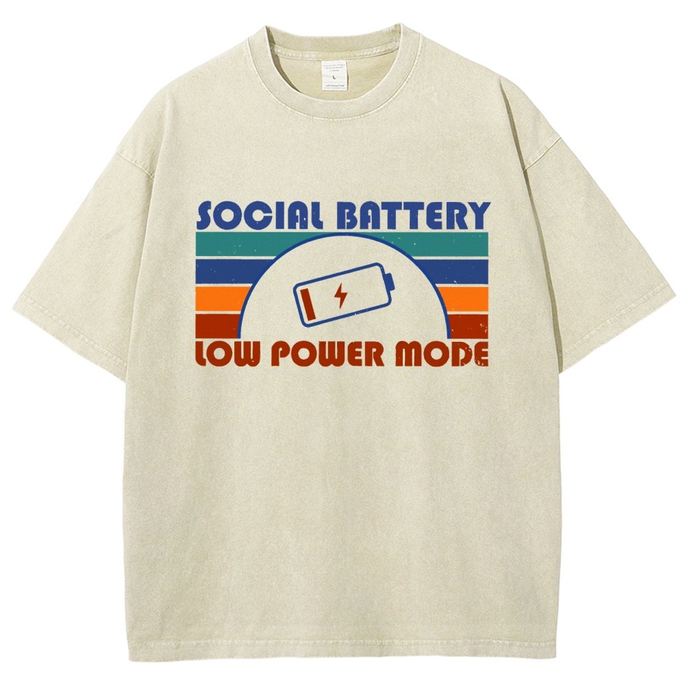 Low Social Battery Vintage Distressed T-shirt