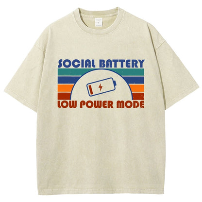 Low Social Battery Vintage Distressed T-shirt
