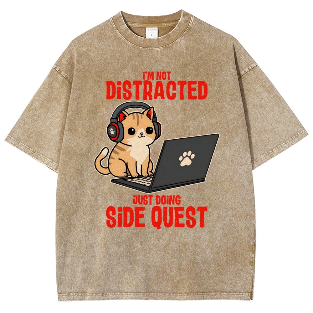 Doing Side Quest Vintage Distressed T-shirt