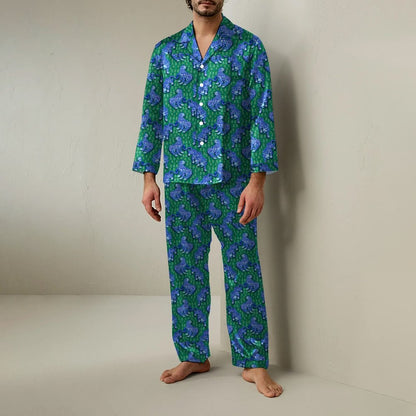 Tiger Art Pattern Geek Long Sleeve Pajama Set