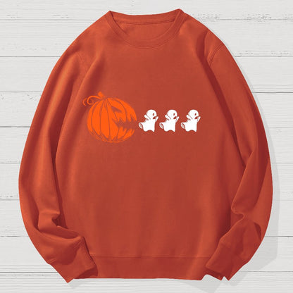 Funny Halloween Ghost Geek Cotton Sweatshirt