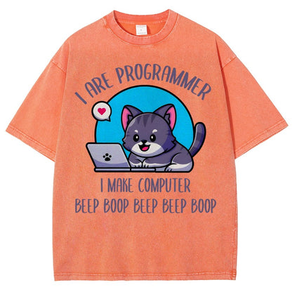 I Are Programmer I Make Computer Beep Vintage Distressed T-shirt