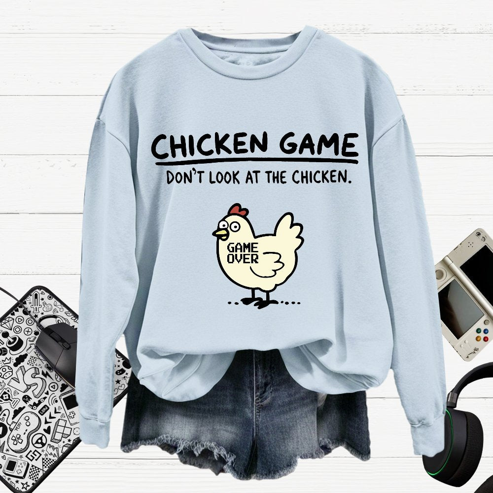 Chicken Game Cotton Pullover Sweatshirt
