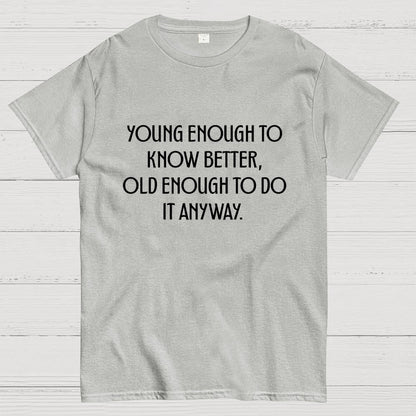 Young Enough To Know Better Old Enough To Do It Anyway Geek T-Shirt