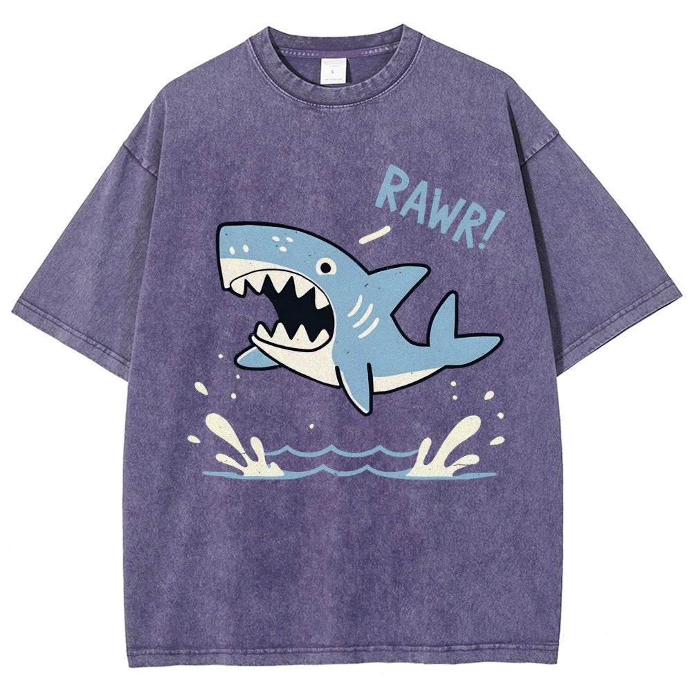 Shark Rawr! Vintage Distressed T-shirt
