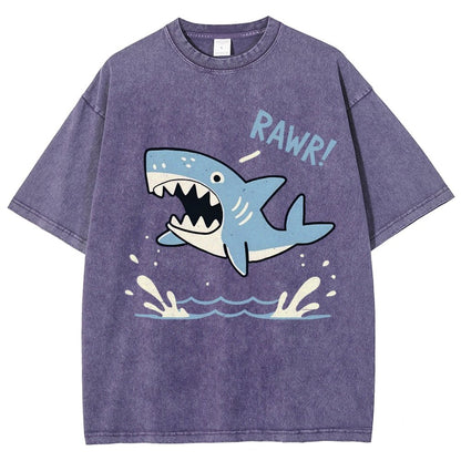 Shark Rawr! Vintage Distressed T-shirt