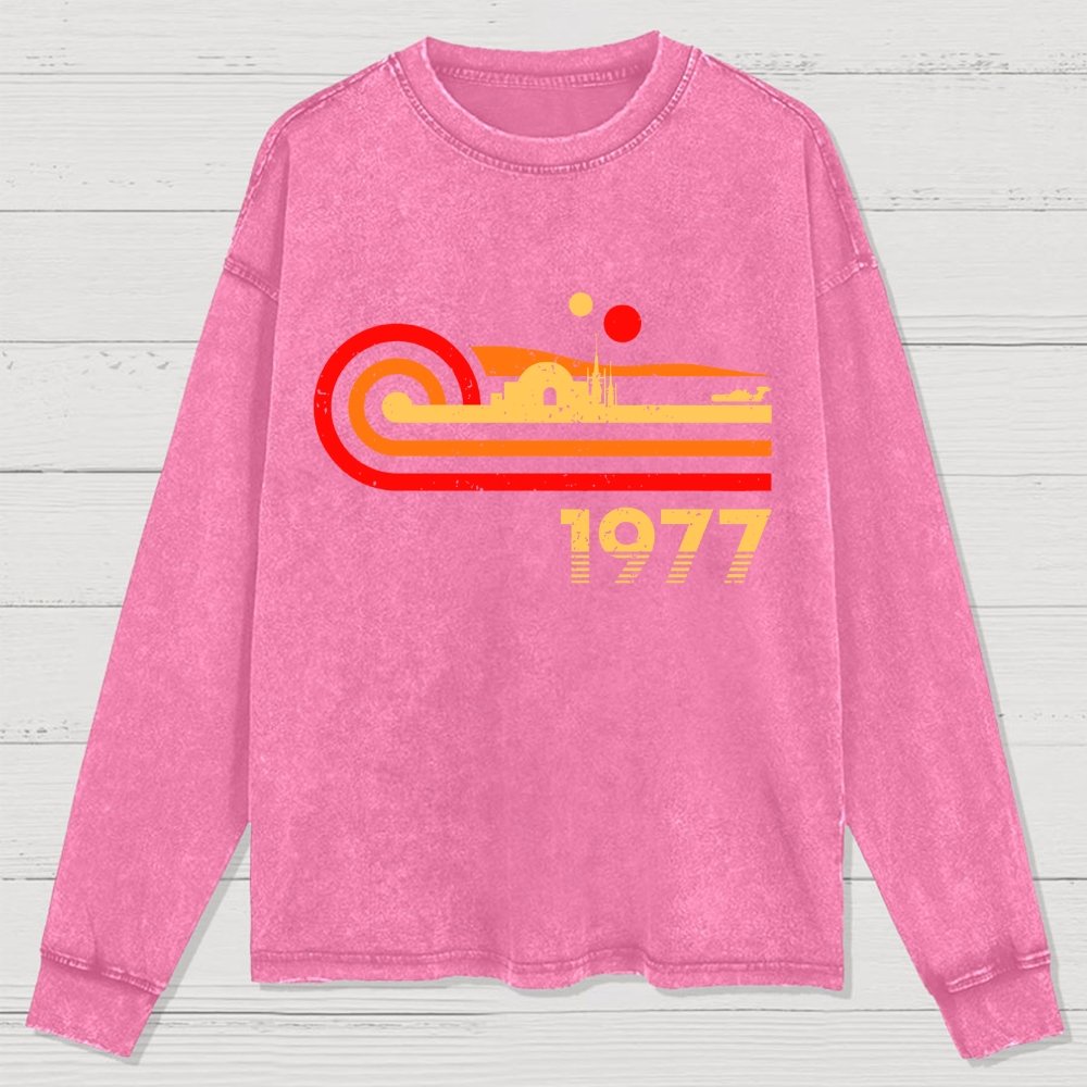 Retro Vintage Desert Planet Washed Long Sleeve Tee