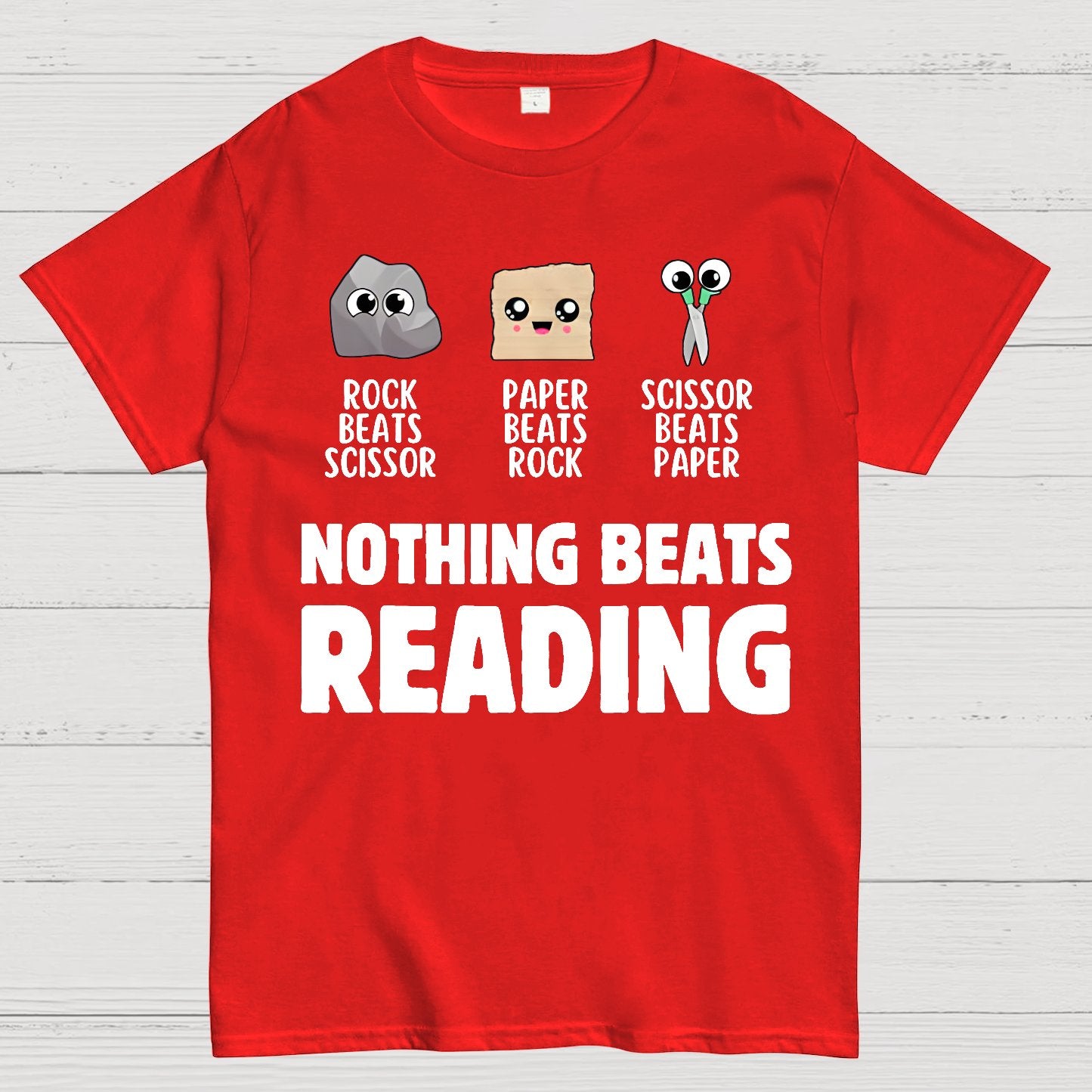 Nothing Beats Reading Librarian Book Bookworm Geek T-Shirt