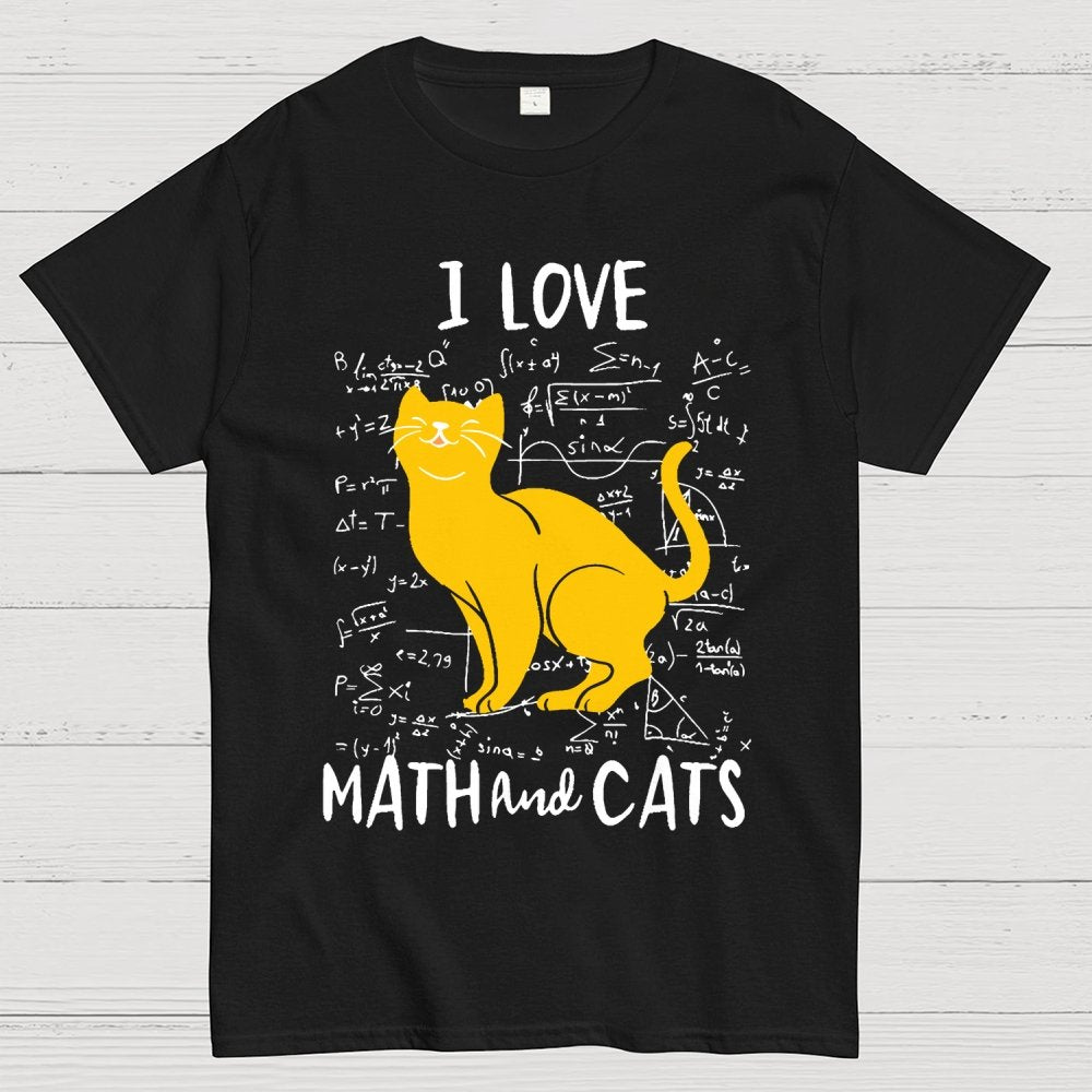 I Love Math And Cats Unisex Geek T-Shirt
