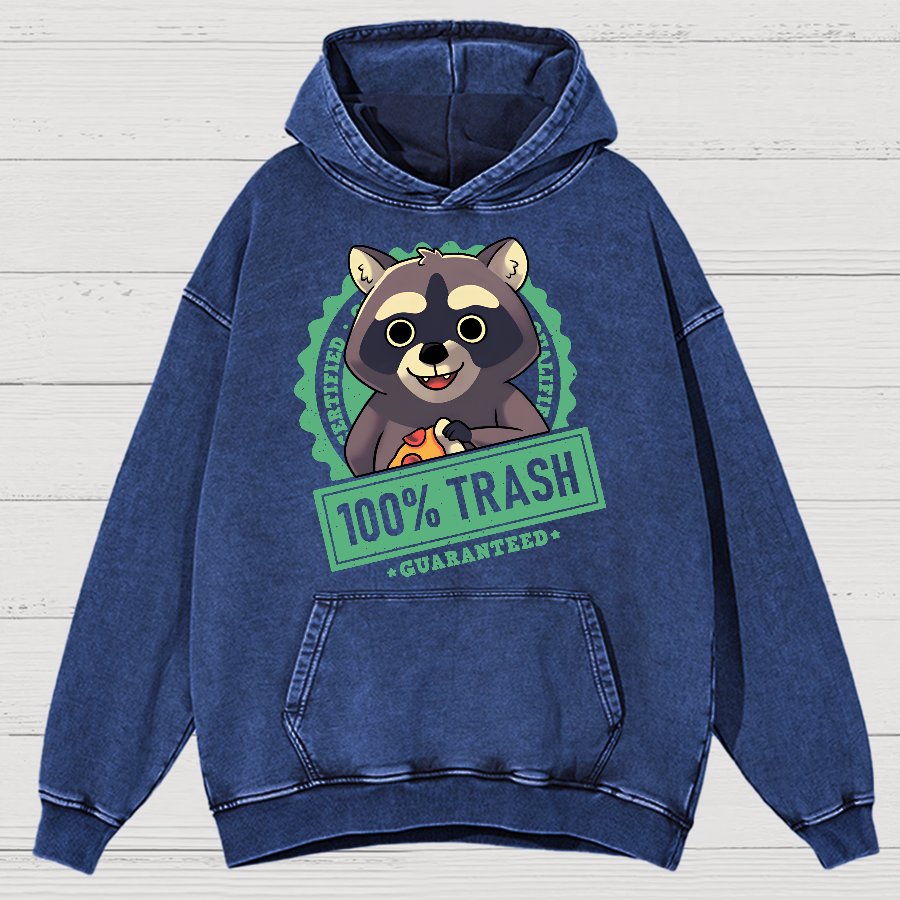 100% Cute Trash Panda Raccoon Seal Vintage Distressed Hoodie