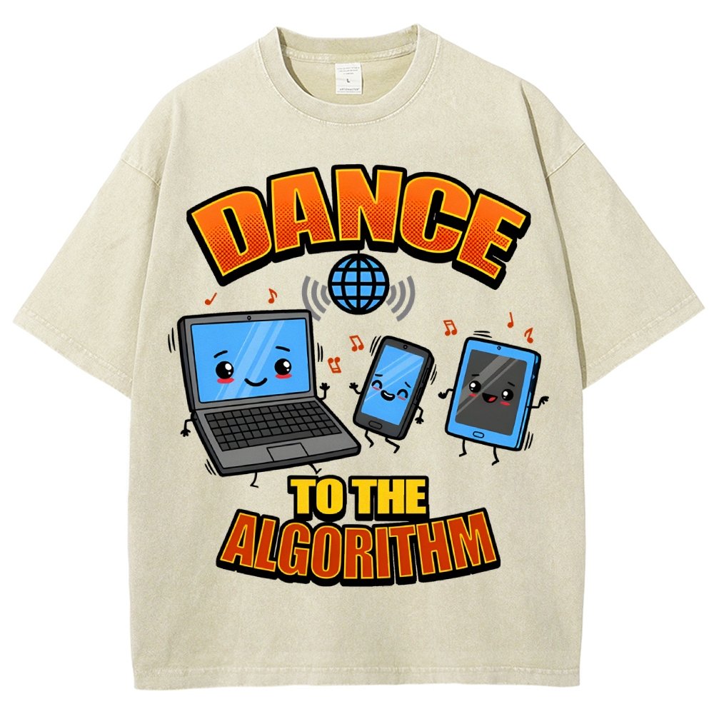 Dance To The Algorithm Funny Vintage Distressed T-shirt