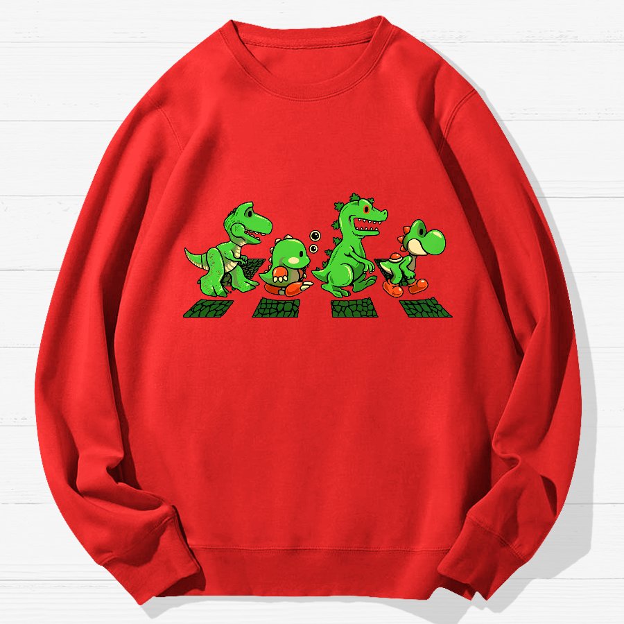 Green Scaly Road Geek Cotton Sweatshirt