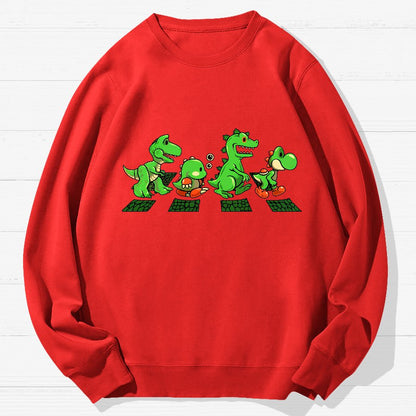 Green Scaly Road Geek Cotton Sweatshirt
