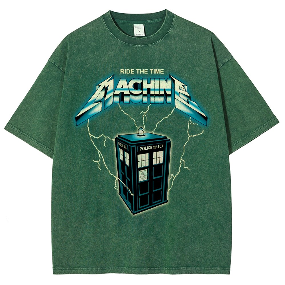 Ride the Time Machine Vintage Distressed T-shirt