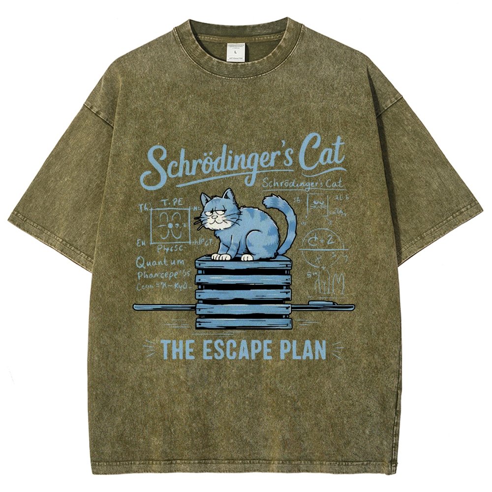 Schrödinger's Cat Of The Escape Plan Science Vintage Distressed T-shirt