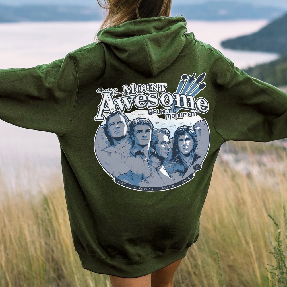 Mt. Awesome Printed Back Unisex Cotton Hoodie